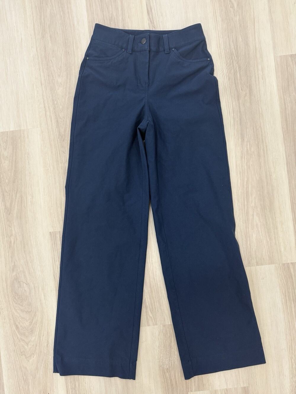 Lululemon City Sleek 5 Pocket High Rise Wide Leg Pant Full Length True Navy 24